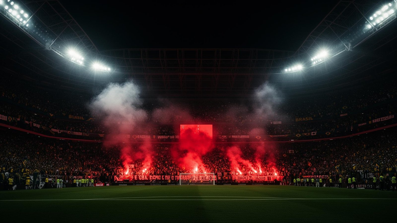 Estádio lotado com a torcida do Itaquá